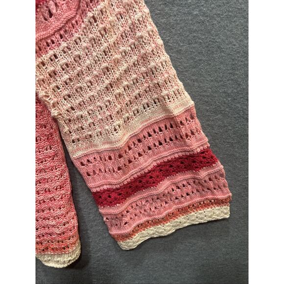Sundance Free In Spirit Open Front Cardigan Knit Pink Womens Size M - Picture 8 of 12